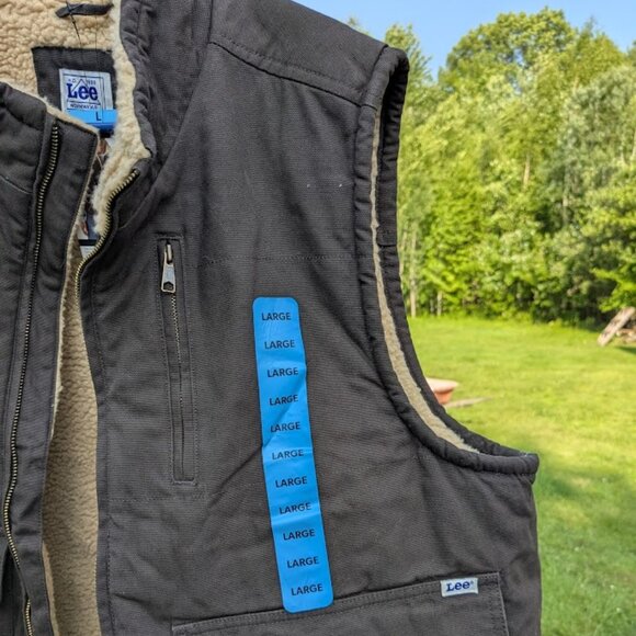 NWT! Lee Workwear Men's Sherpa Lined Workwear Vest - Picture 3 of 16